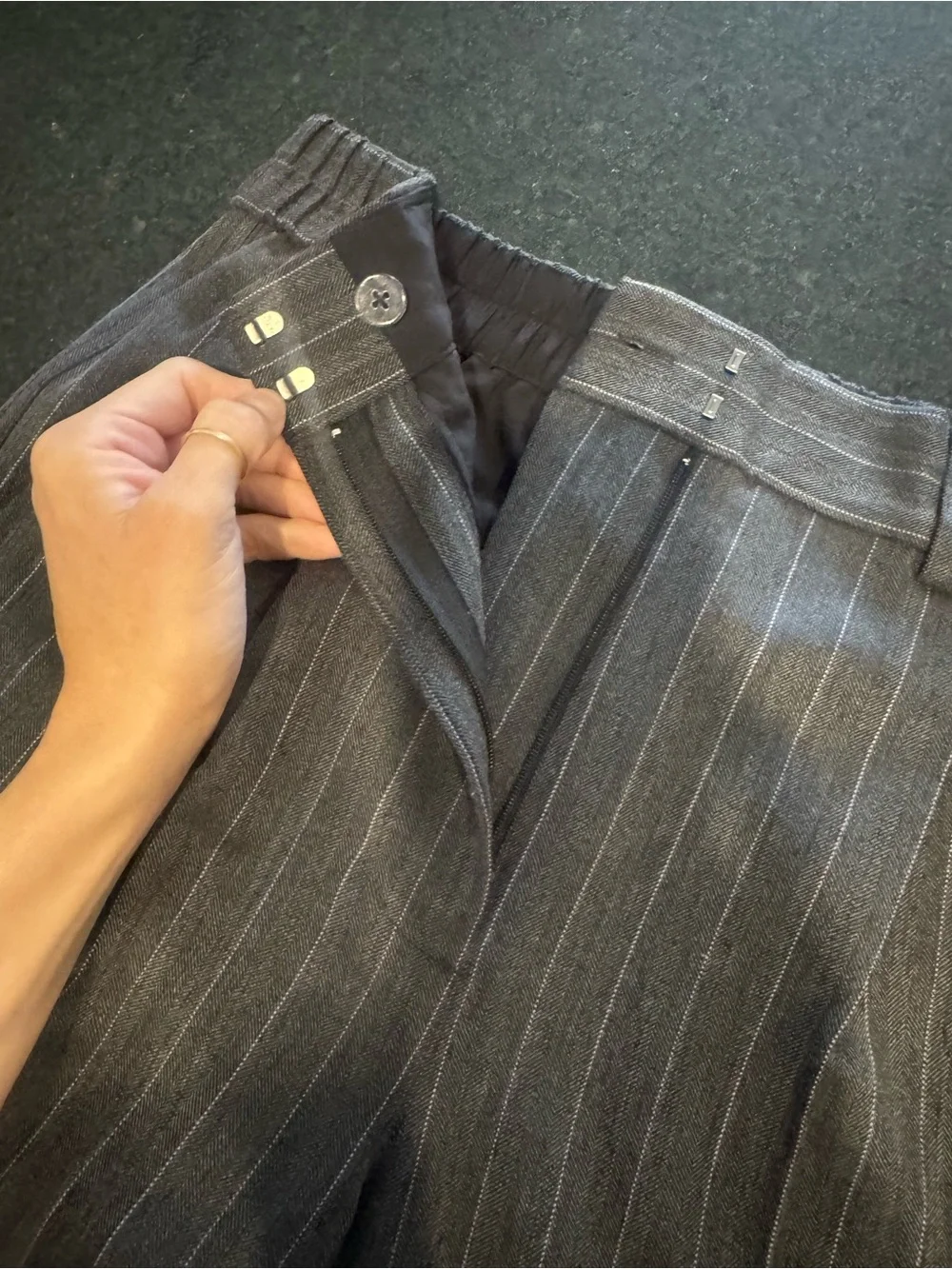 SAINT ART CHESTER PIN-STRIPE TROUSER - GREY PINSTRIPE